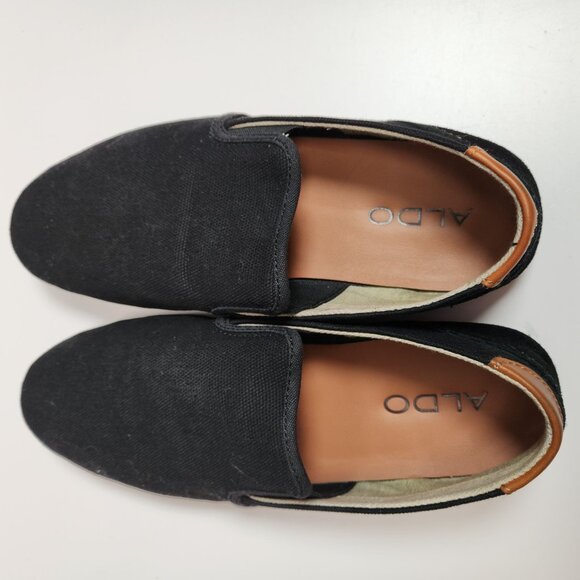 Aldo Decarli-97 Slip-On Shoes Size Men's 9.5 Black Canvas - Picture 9 of 16